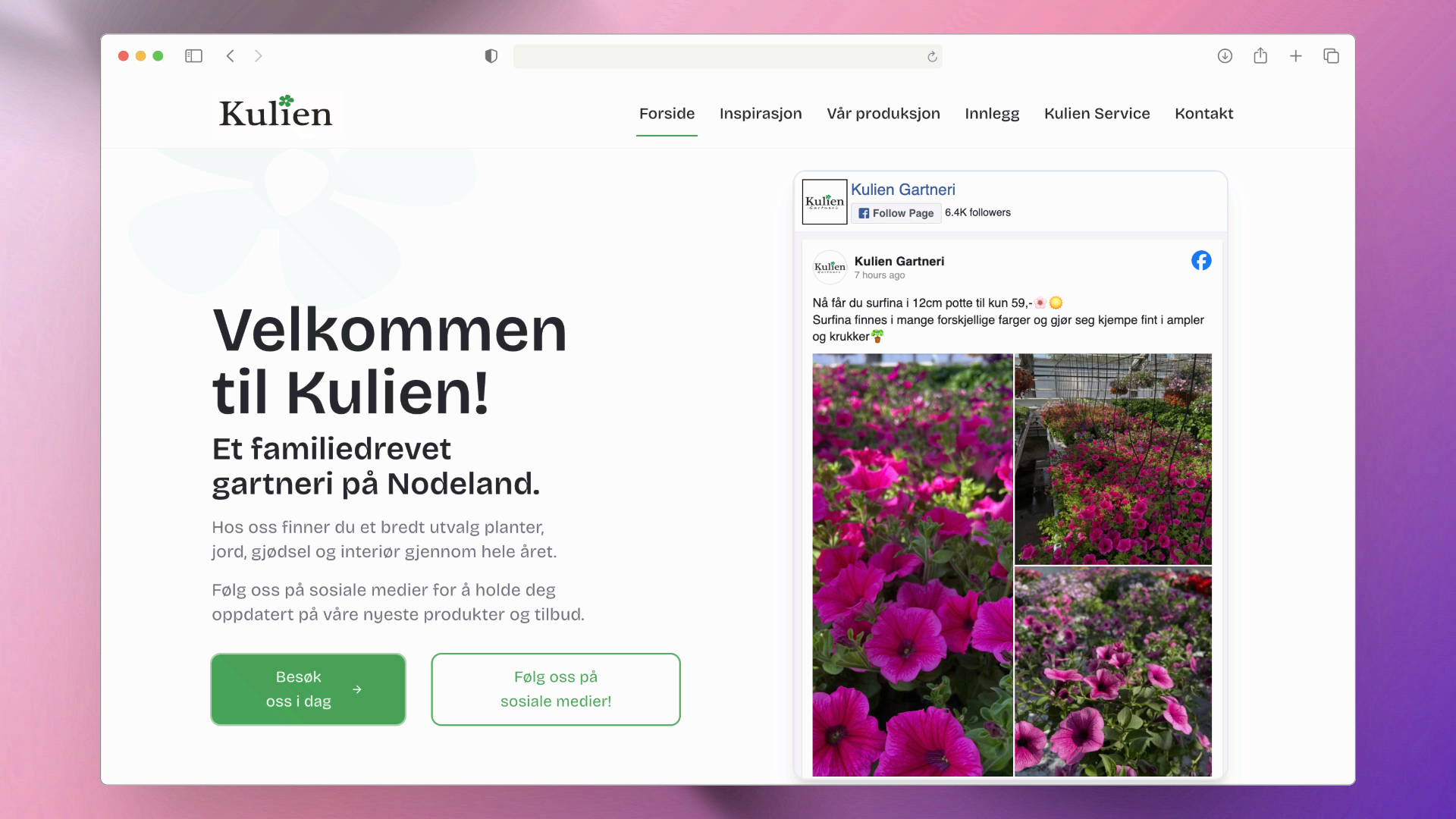 Landingsside for Kulien.no